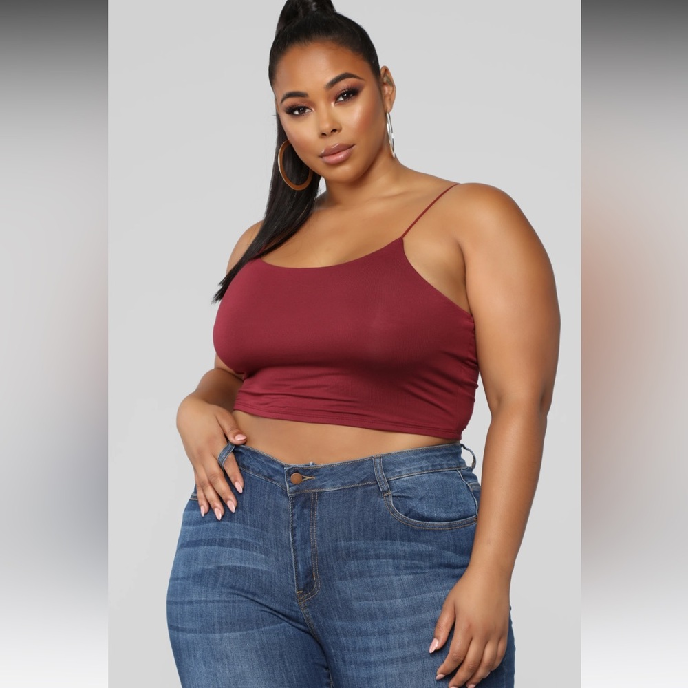 Fashion Nova Kiki Crop Top Burgundy